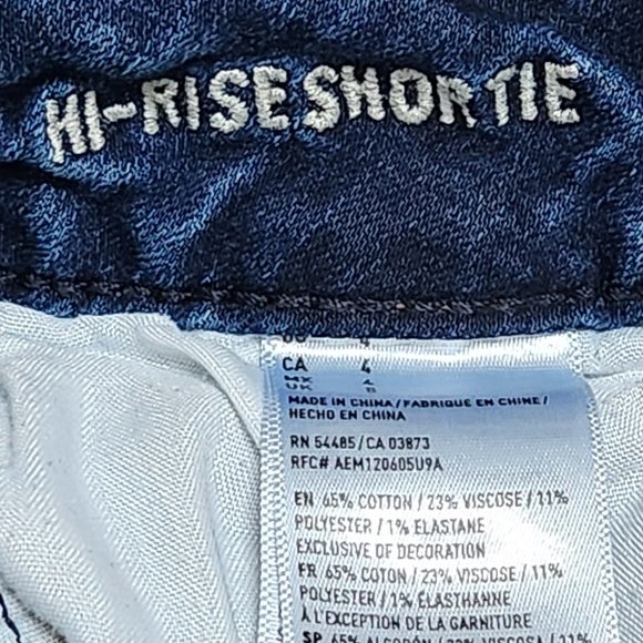 AMERICAN EAGLE High Rise Shortie Jean Shorts - Sz 4 - Picture 5 of 5